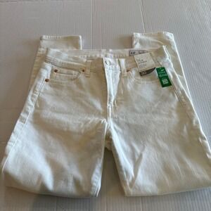 NWT $79.95 GAP True Skinny Mid Rise White Skinny Jeans‎ Women's Size 30 Short